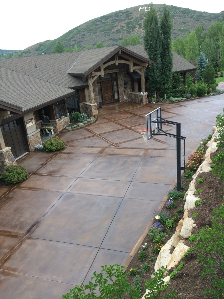 This is a beautiful home in Park City, we stained and sealed the concrete.